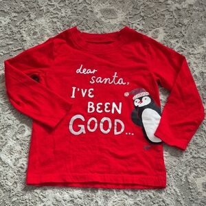 Carter's Unisex Red 'Dear Santa' Cotton Long Sleeve Shirt Size 2T